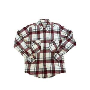 Alaska Wilderness Gear 1959 Red and White Plaid Thick Cotton Flannel Size M
